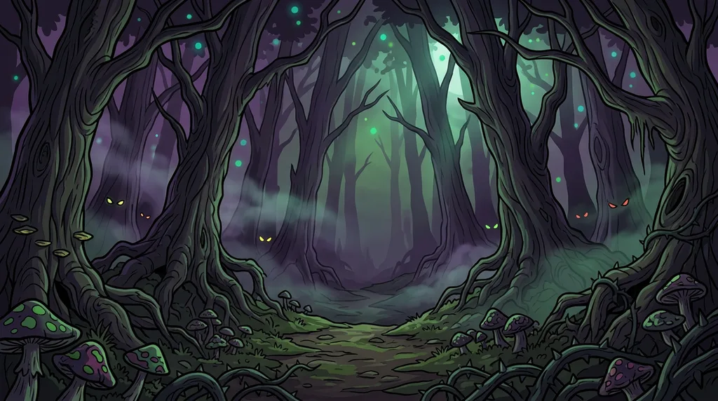 The Gloomwood, a haunted dark forest